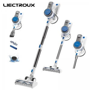 Liectroux i7 Aspirateur à main sans fil, Moteur sans balai 250W, Aspiration 22Kpa, Lumière LED, Batterie détachable, 2*Brosses roulantes pour sol + moquette, Aspirateur léger pour moquette, sols durs, poils d'animaux.